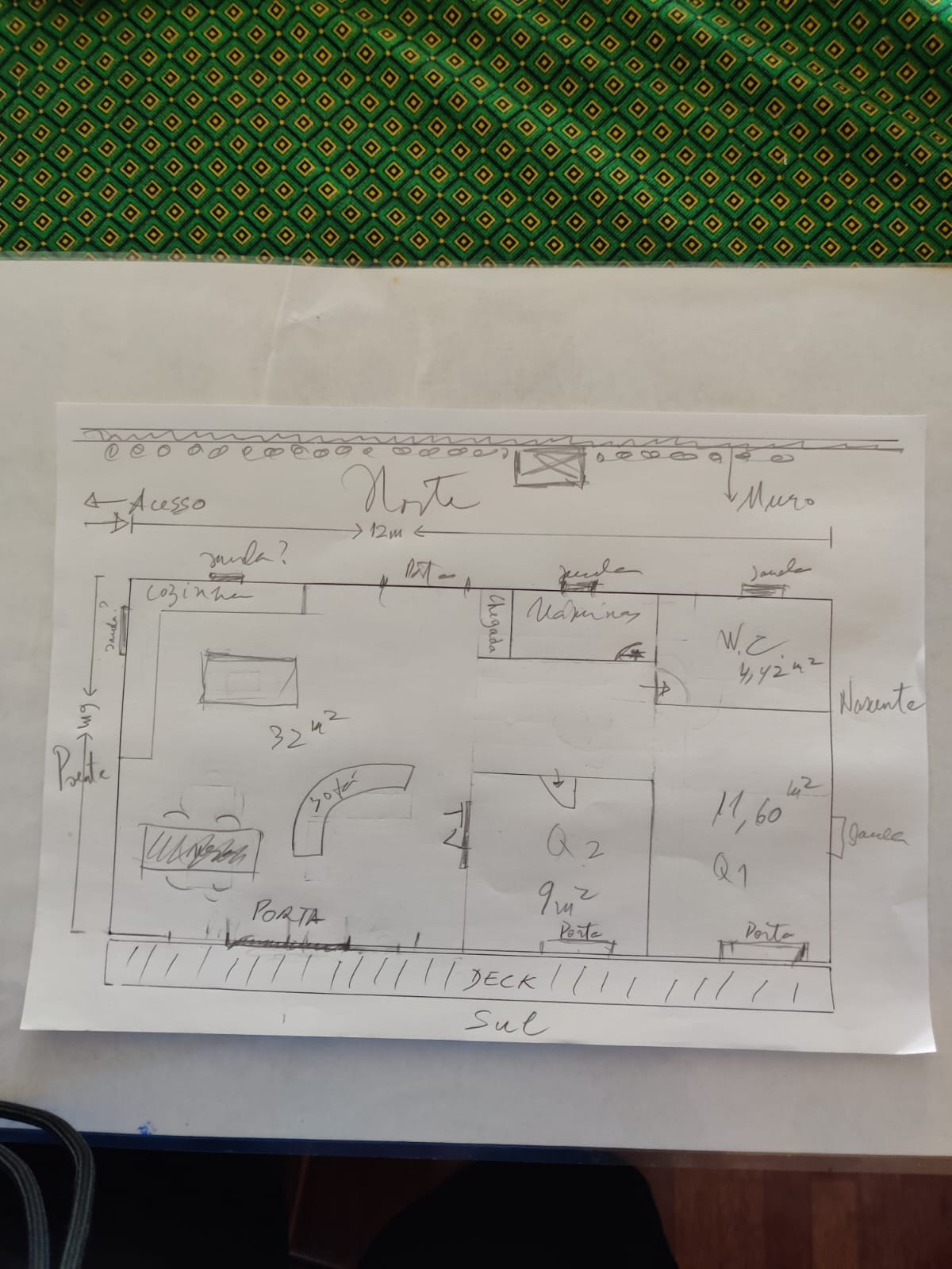 Esboço à mão da planta